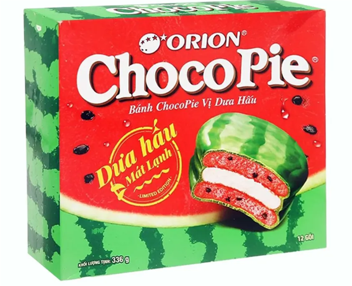 Orion Choco Pie пирожное шоколадное Арбуз 336 гр 028461 - фото 34560