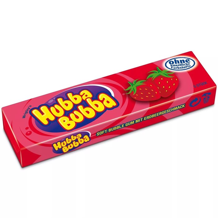 Hubba Bubba Strawberry жевательная резинка клубника 35 гр - фото 34594