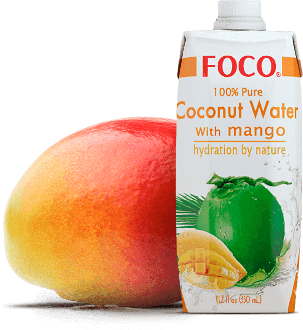 FOCO Coconut Water With Mango натурал кокосовая вода с манго 330 мл 89104 - фото 34719