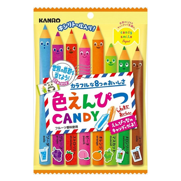 Kanro леденцовая карамель цветные карандаши 80 гр - фото 34836
