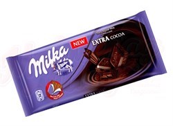 Milka Extra Cocoa плитка шоколада милка с горьким шоколадом 100 гр - фото 34841