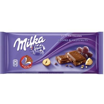 Milka Raisin Hazalnut плитка шоколада милка фундук изюм 100 гр - фото 34951