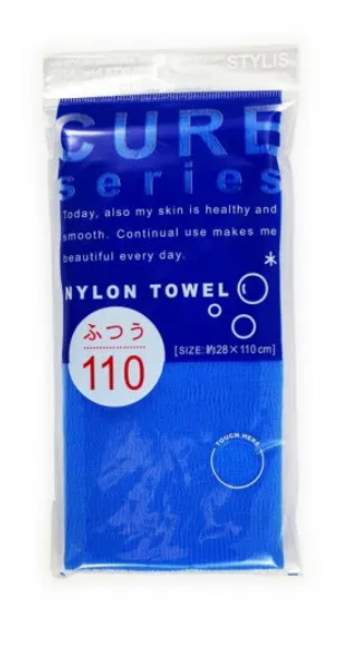 Ohe Cure Nylon Towel Regular Blue Мочалка для тела средней жесткости  28х110 см 618550 - фото 35177