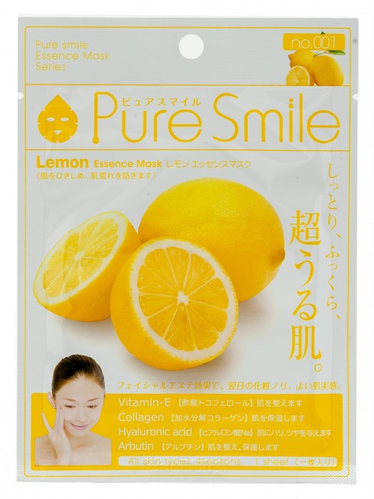 SunSmile PureSmile Lemon Essense Mask Тканевая маска для лица с лимоном 23 мл - фото 35256