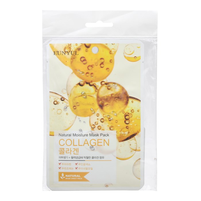 Eunyul Natural Moisture Mask Маска тканевая для ухода за кожей лица с коллагеном 22 мл - фото 35495