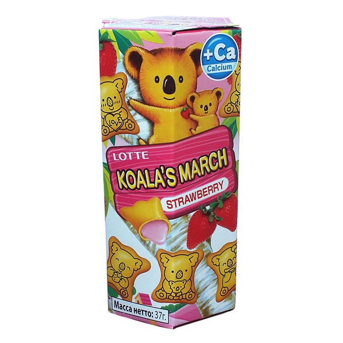 Koala March Strawberry печенье с клубничной начинкой 37 гр 133062 - фото 35643