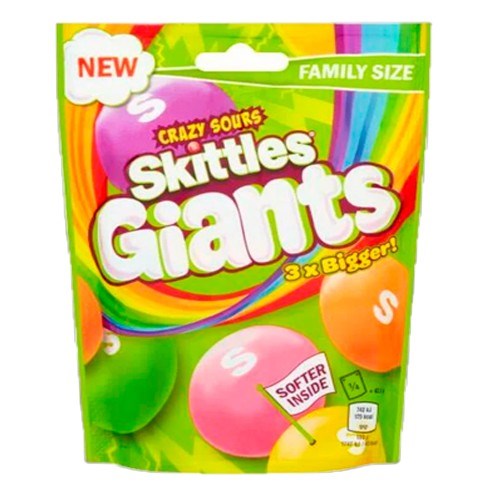 Skittles Giants Sour жевательные конфеты 141 гр - фото 35772
