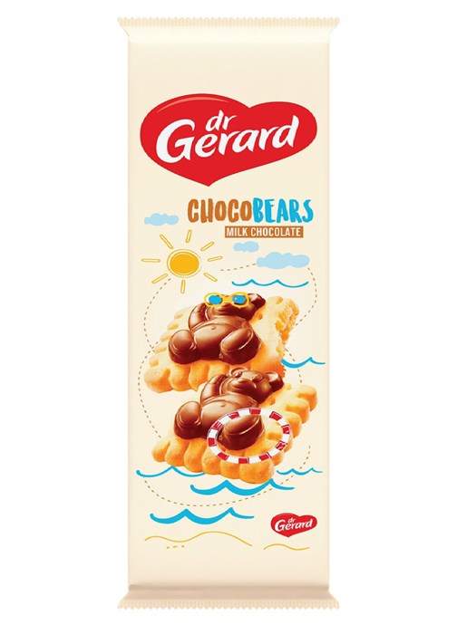 Dr. Gerard Choco Bears Milk Chocolate печенье с шоколадным медвежонком, 175 гр - фото 36396