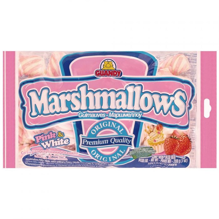 Guandy Marshmallows зефир маршмелоу клубнично-ванильный спиральки 200 гр - фото 36454