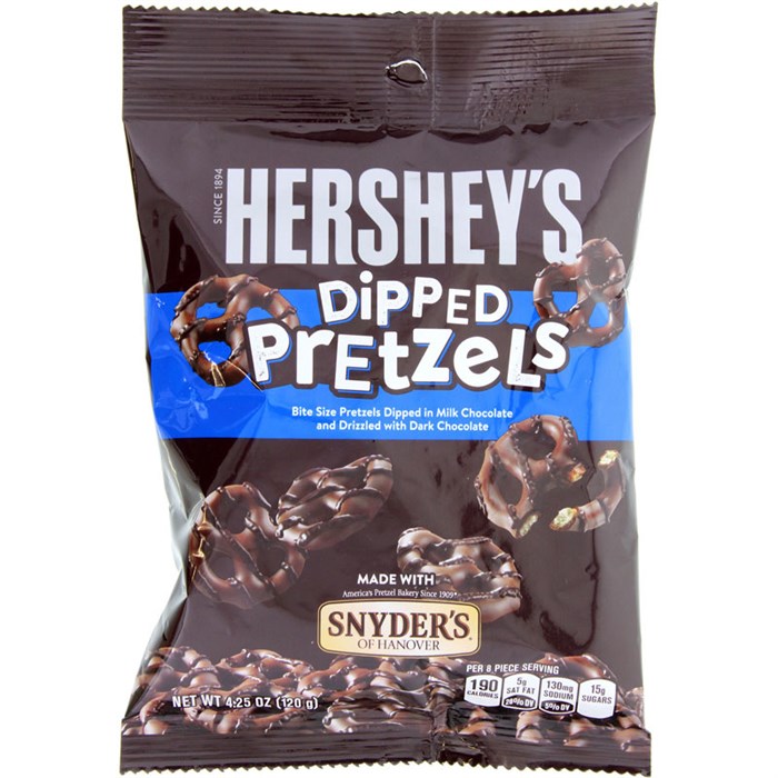 Hershey's Dipped Pretzels печенье в молочном и темном шоколаде 120 гр - фото 36661
