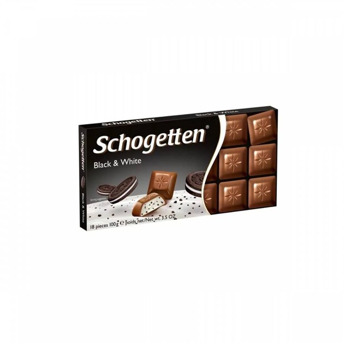 Schogetten Black&White молочный шоколад с печеньем 100 гр - фото 36881