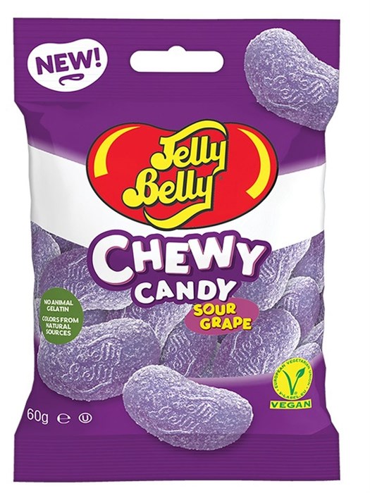 Jelly Belly жевательный мармелад кислый виноград 60 гр - фото 36884
