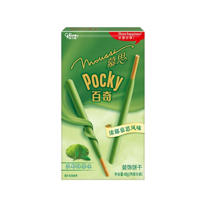 Glico Pocky хлебные палочки со вкусом мусса из зеленого чая матча 48 гр - фото 36906