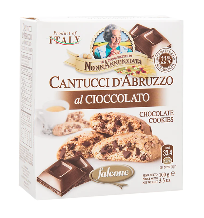 Falcone печенье кантуччи с шоколадом 100 гр - фото 36944