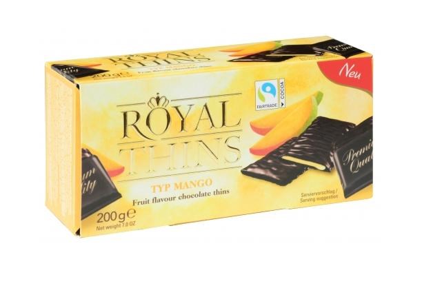 Halloren Royal Thins Mango шоколад темный с кремовой начинкой манго 200 гр - фото 36991