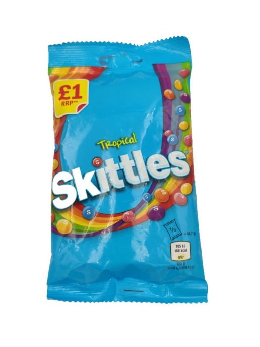 Skittles Tropical Pouch жевательные конфеты 125 гр - фото 37166