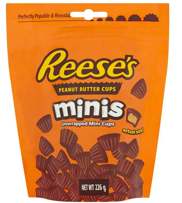 Herheys Reeses Peanut butter cups minis шок. мини с арах. 226 гр. - фото 37243