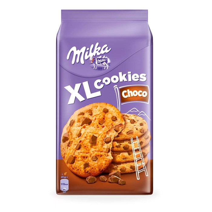 Milka XL Choco печенье милка с крошкой шоколада 184 гр - фото 37343