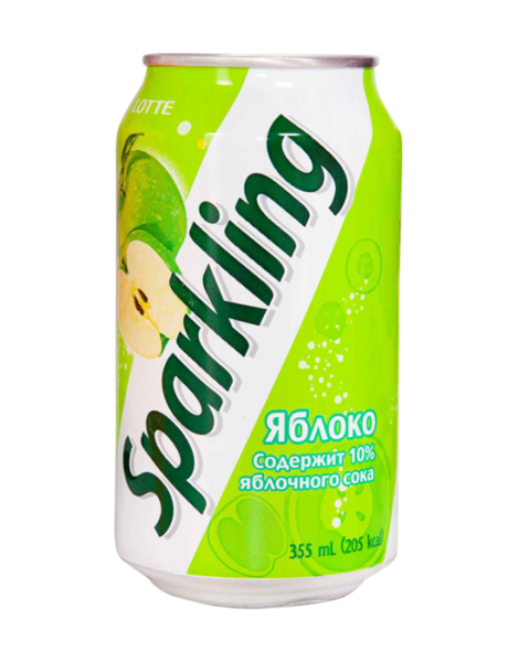 Lotte Sparkling Apple напиток газированный 355 мл - фото 37410