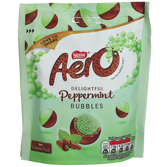 Nestle Aero Peppermint Bubbles мятные шоколадные шарики 102 гр - фото 37564