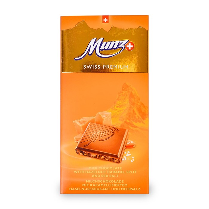 Munz Swiss Premium молочный шоколад с карамелизированным фундуком 100 гр - фото 37908