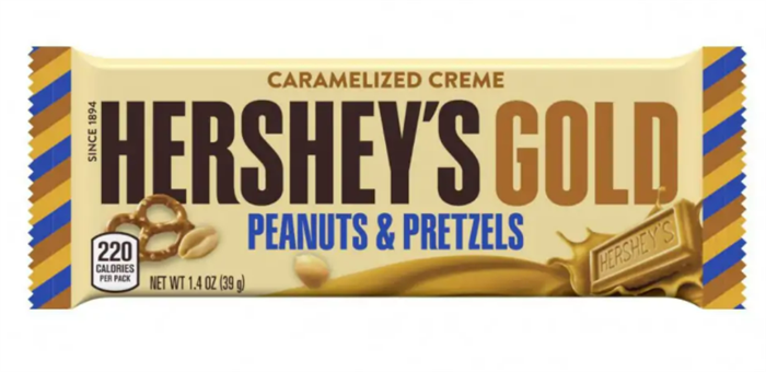 Hersheys Gold  белый шоколад с арахисовай пастой кусочками крэкера 79 гр. - фото 37979