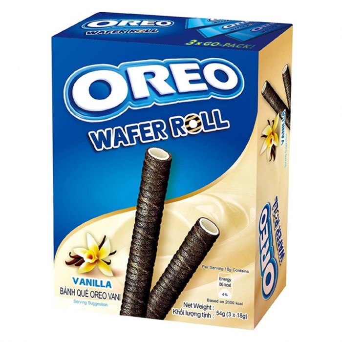 Oreo Wafer Roll Vanilla вафельные трубочки ванильные 54 гр - фото 38018