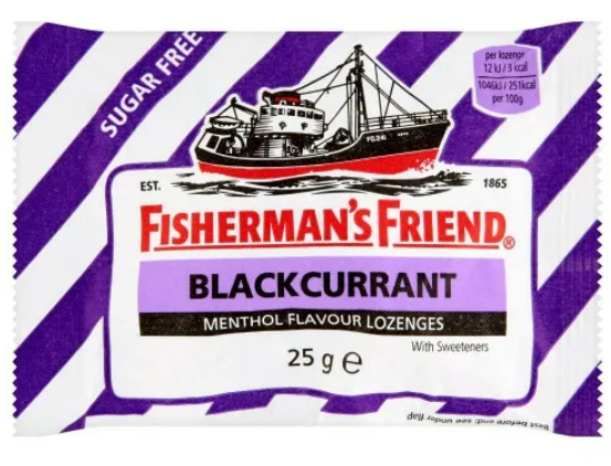 Fishermans Friend Blackcurrant мятные леденцы со вкусом черники 25 гр - фото 38099