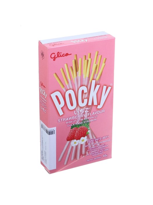 Glico Pocky Mild Sweet Strawberry Flavour палочки печенье - фото 38195
