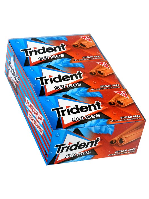 Trident Senses Cinnamon жевательная резинка, корица-мята 27 гр - фото 38318