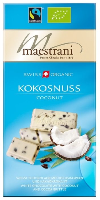 Maestrani Kokosnuss белый шоколад с кокосом 80 гр - фото 38336