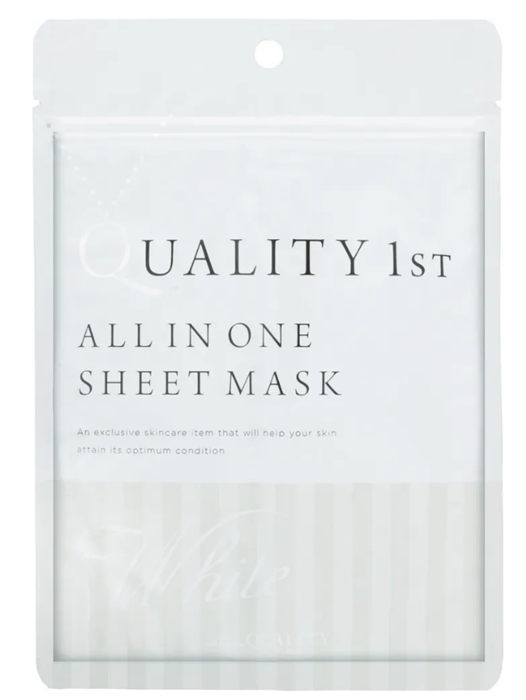 Quality 1st All In One Sheet Mask White 5 Увлажняющая маска для лица выравнивающая цвет кожи 5 шт - фото 38356