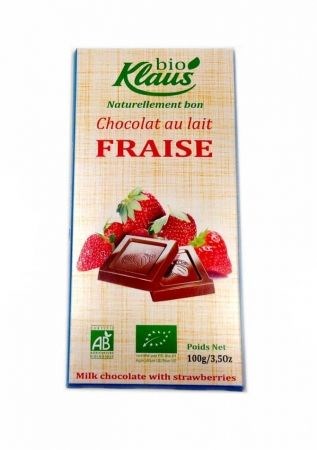 Bio Klaus Fraise шоколад молочный с клубникой био 100 гр - фото 38419