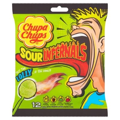 Chupa Chups Sour Infernals кислые конфеты 114 гр - фото 38453