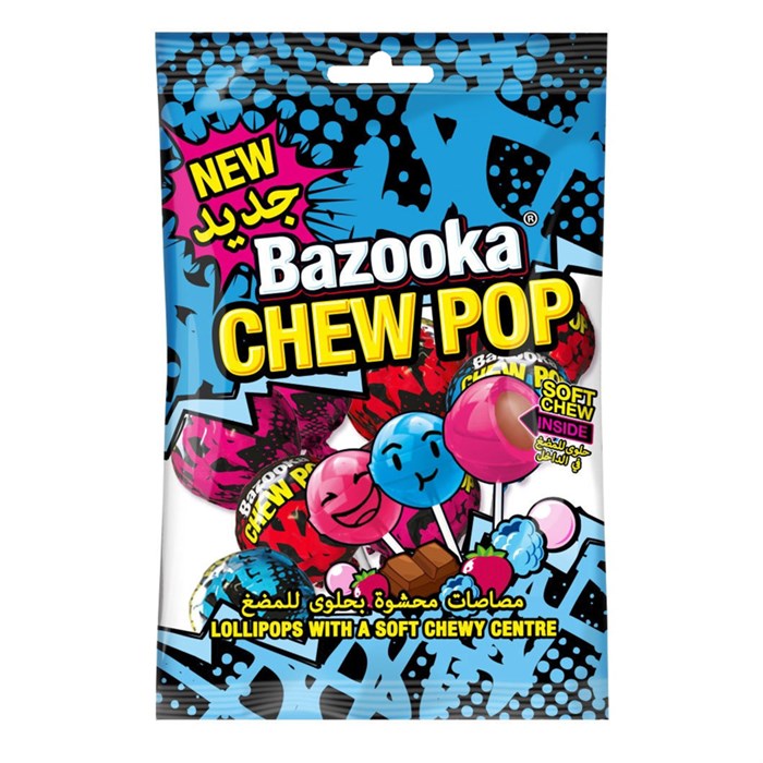 Bazooka Chew Pop леденцы с жевательной резинкой внутри 140 гр 100525 - фото 38514