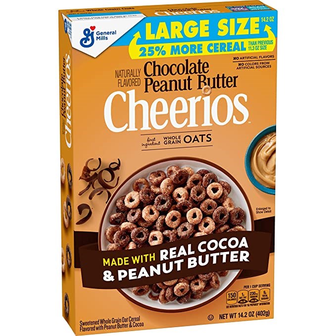 Cheerios peanut butter колечки с шоколадом и орахисовай пастой 402 гр - фото 38597