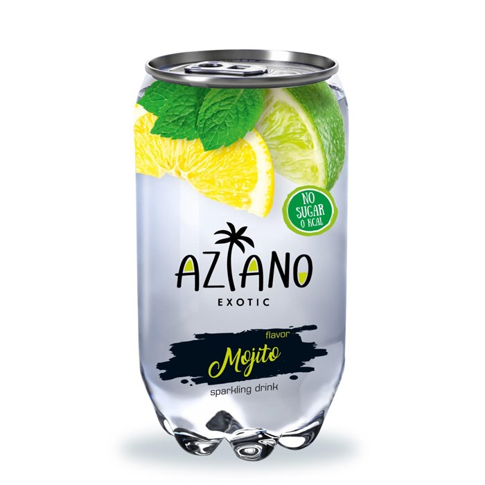 Aziano Mojito Sparkling Drink газированный напиток со вкусом мохито 350 мл - фото 38616