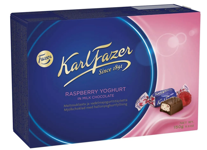 Karl Fazer конфеты шоколадные с малиновым йогуртом 150 гр. - фото 38649