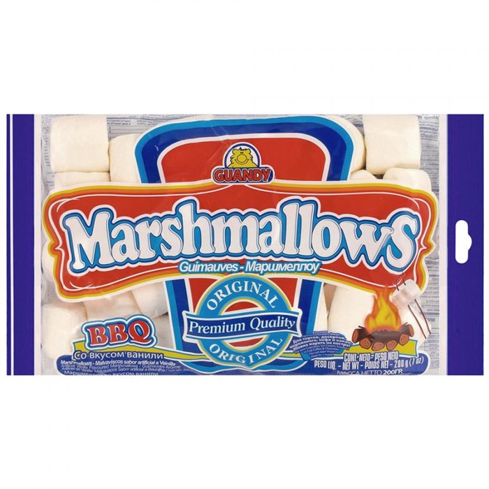 Guandy Marshmallows зефир маршмелоу классик белый ванильный 200 гр - фото 38721