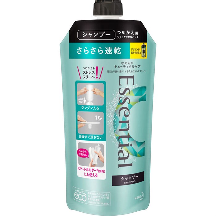 KAO "Essential Smart Blow Dry" Шампунь для защиты волос при сушке феном 340 мл - фото 39041