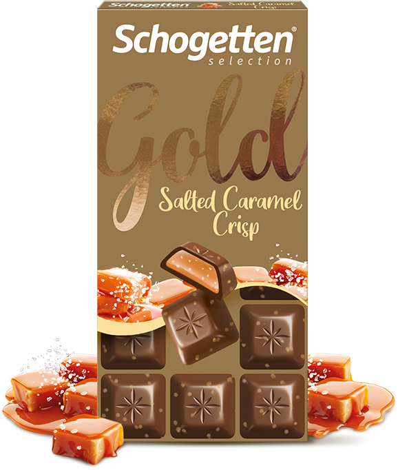 Schogetten Salted Caramel Crisp шоколад молочный с хрустящей солёной карамелью 100 гр - фото 39110
