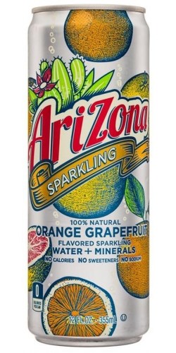 Arizona sparkling orange grapefruit напиток газированный апельсин грейпфрут 355 мл - фото 39135