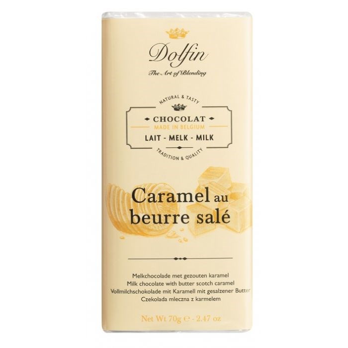 Dolfin Lait Caramel au beurre sale молочный шоколад, с карамелью и солёным маслом 70 гр - фото 39206