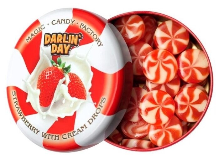 Darlin Day карамель леденцовая вкус клубники и сливок 180гр - фото 39278