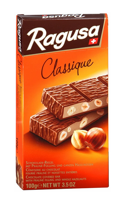 Ragusa Classique молочный шоколад с трюфельной начинкой и лесными орехами 100 гр - фото 39288
