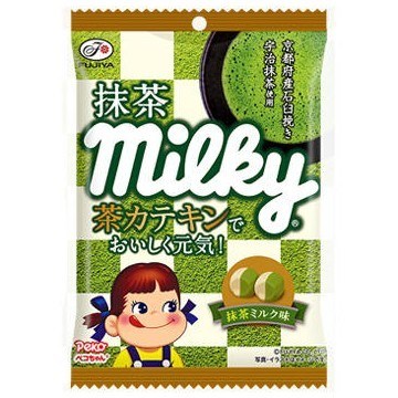 Fujiya Milky Candy Green Tea молочные ириски с зеленым чаем 80 гр - фото 39791