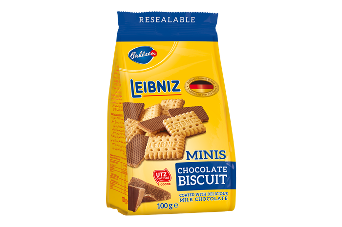 Bahlsen Leibniz Minis Choco печенье с шоколадом 100g - фото 39870