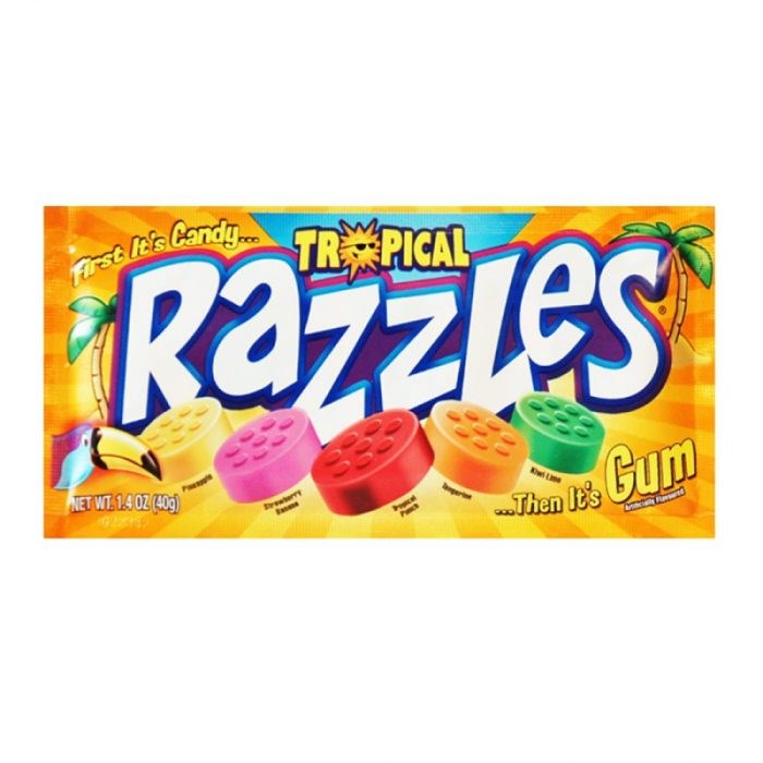 Razzles Tropical Gum жевательная резинка 40 гр - фото 39904