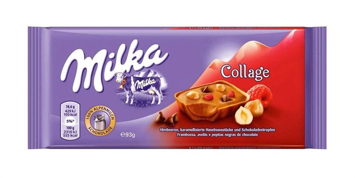 УДMilka Collage Raspberry плитка шоколада милка с орехам и малиной 93 гр 105054 - фото 39943