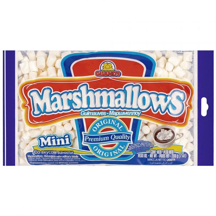 Guandy Marshmallows зефир маршмелоу мини белый ванильный 200 гр - фото 39954